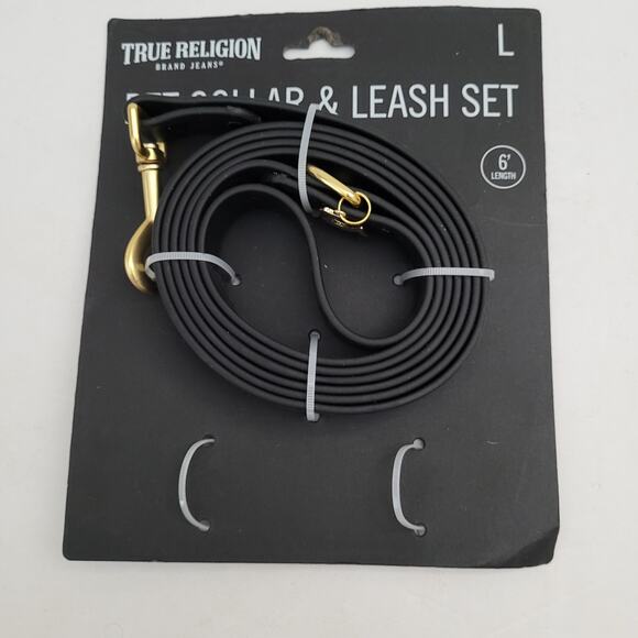 True Religion Pet Leash Set (6' Length) - Black/Gold Accents - Picture 1 of 9